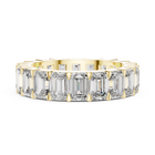 Lab Grown Emerald Cut Diamond Full Eternity Band in Yellow Gold