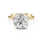 Lab Grown Round Solitaire Diamond Ring with Hidden Halo in Yellow Gold