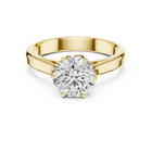 Lab Grown Round Solitaire Diamond Ring with Scroll Gallery in Yellow Gold