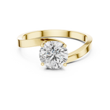 Crossover Solitaire Diamond Engagement Ring