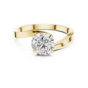 Crossover Solitaire Diamond Engagement Ring