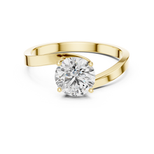 Crossover Solitaire Diamond Engagement Ring