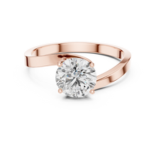 Crossover Solitaire Diamond Engagement Ring