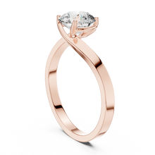 Crossover Solitaire Diamond Engagement Ring
