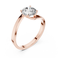 Crossover Solitaire Diamond Engagement Ring