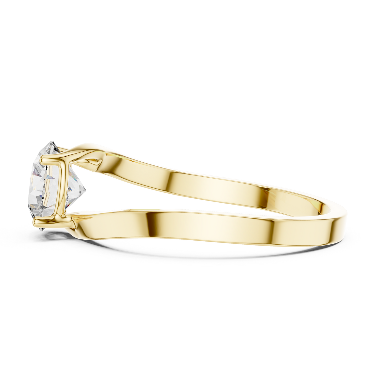 Crossover Solitaire Diamond Engagement Ring