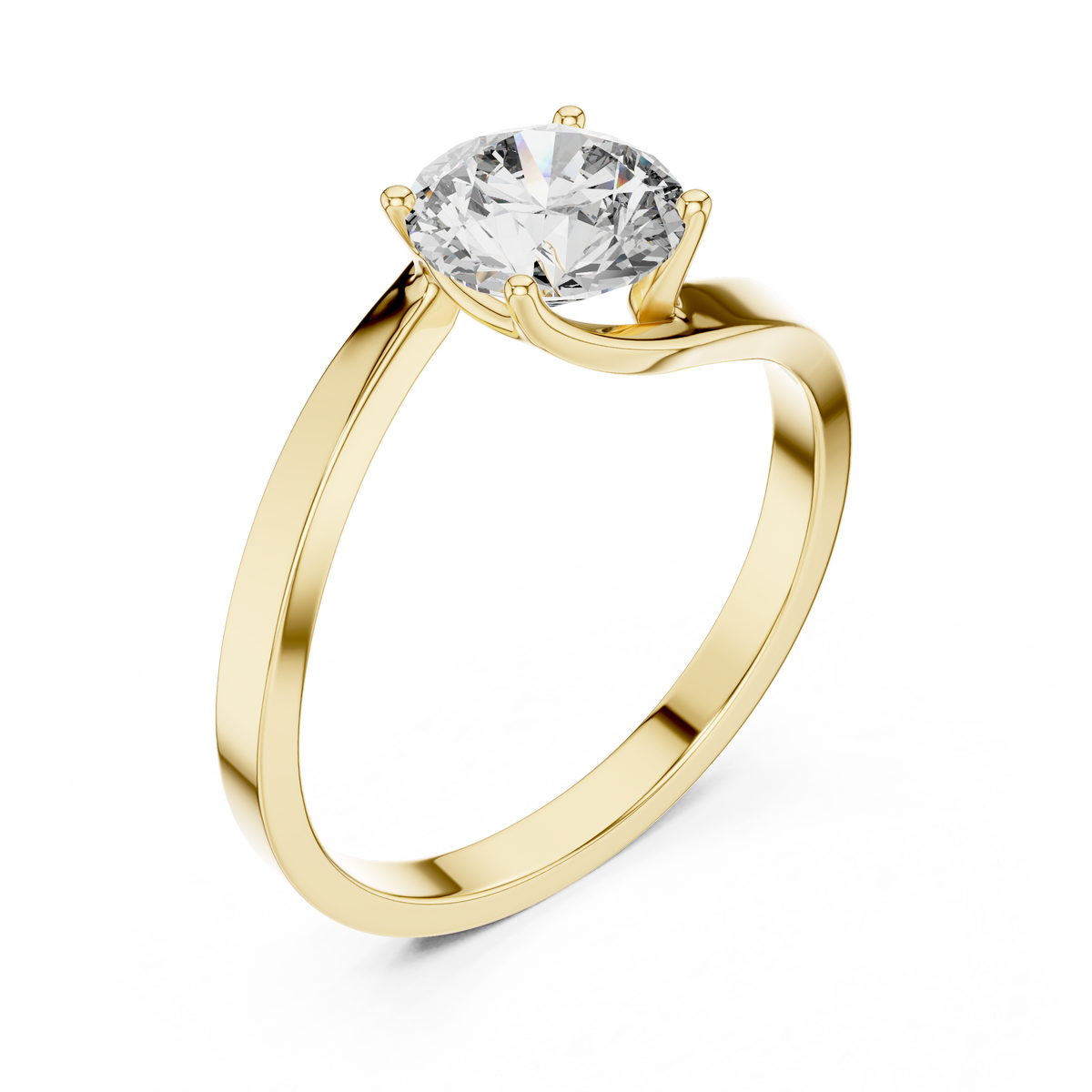 Crossover Solitaire Diamond Engagement Ring
