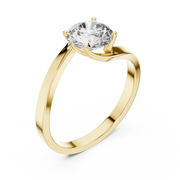 Crossover Solitaire Diamond Engagement Ring