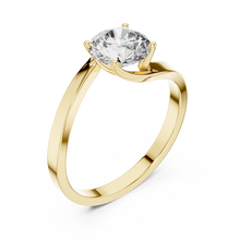 Crossover Solitaire Diamond Engagement Ring