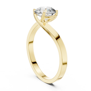 Crossover Solitaire Diamond Engagement Ring