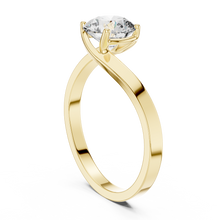 Crossover Solitaire Diamond Engagement Ring