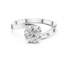 Crossover Solitaire Diamond Engagement Ring