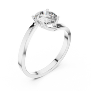 Crossover Solitaire Diamond Engagement Ring