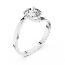 Crossover Solitaire Diamond Engagement Ring