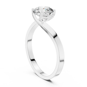 Crossover Solitaire Diamond Engagement Ring