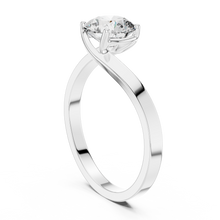 Crossover Solitaire Diamond Engagement Ring