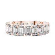 Lab Grown Emerald Cut Diamond Full Eternity Band in Yellow Gold
