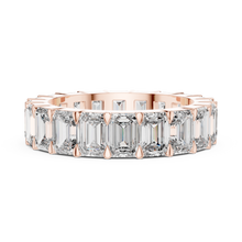Lab Grown Emerald Cut Diamond Full Eternity Band in Yellow Gold
