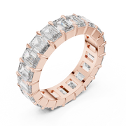 Lab Grown Emerald Cut Diamond Full Eternity Band in Yellow Gold