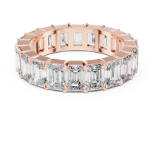 Lab Grown Emerald Cut Diamond Full Eternity Band in Yellow Gold