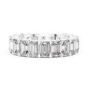 Lab Grown Emerald Cut Diamond Full Eternity Band in Yellow Gold