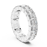 Lab Grown Emerald Cut Diamond Full Eternity Band in Yellow Gold