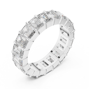 Lab Grown Emerald Cut Diamond Full Eternity Band in Yellow Gold