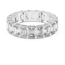 Lab Grown Emerald Cut Diamond Full Eternity Band in Yellow Gold