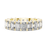 Lab Grown Emerald Cut Diamond Full Eternity Band in Yellow Gold