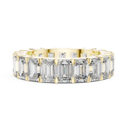 Lab Grown Emerald Cut Diamond Full Eternity Band in Yellow Gold
