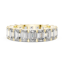 Lab Grown Emerald Cut Diamond Full Eternity Band in Yellow Gold