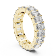Lab Grown Emerald Cut Diamond Full Eternity Band in Yellow Gold