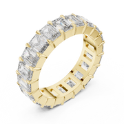 Lab Grown Emerald Cut Diamond Full Eternity Band in Yellow Gold