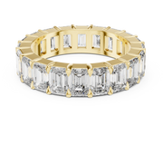 Lab Grown Emerald Cut Diamond Full Eternity Band in Yellow Gold