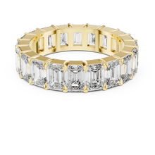 Lab Grown Emerald Cut Diamond Full Eternity Band in Yellow Gold