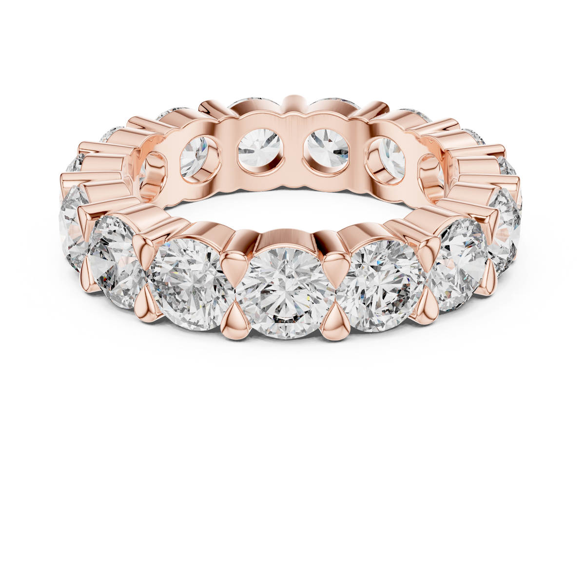 Lab Grown Round Diamond Full Eternity Band in Yellow Gold