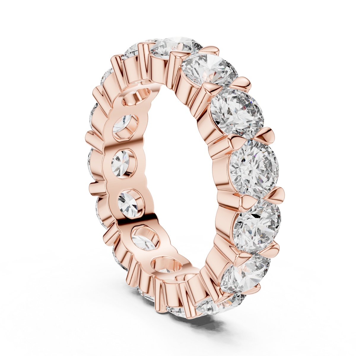 Lab Grown Round Diamond Full Eternity Band in Yellow Gold