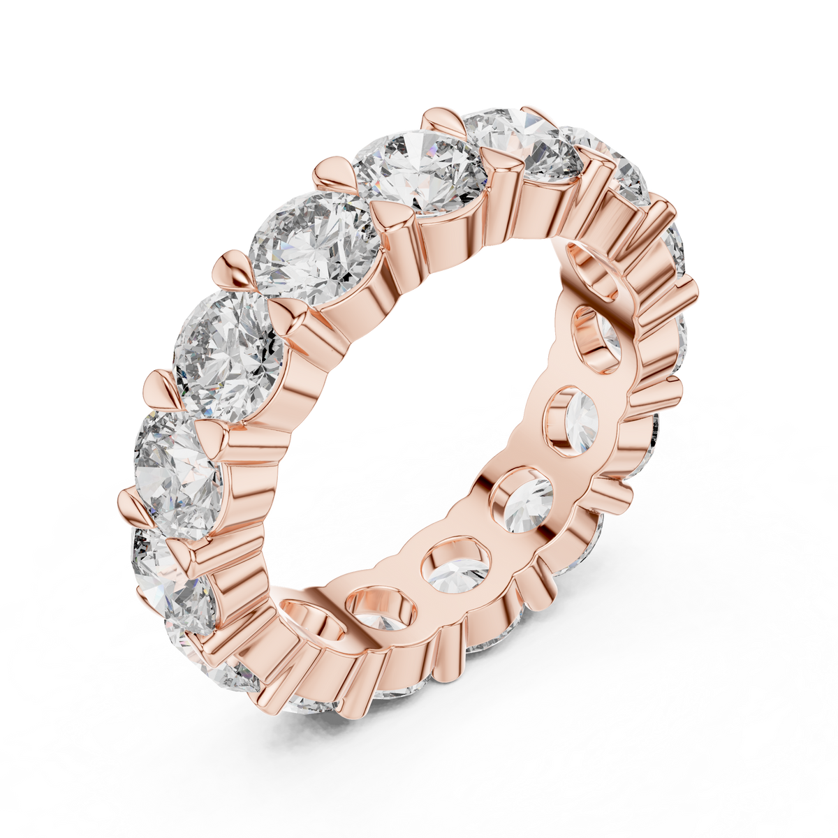 Lab Grown Round Diamond Full Eternity Band in Yellow Gold