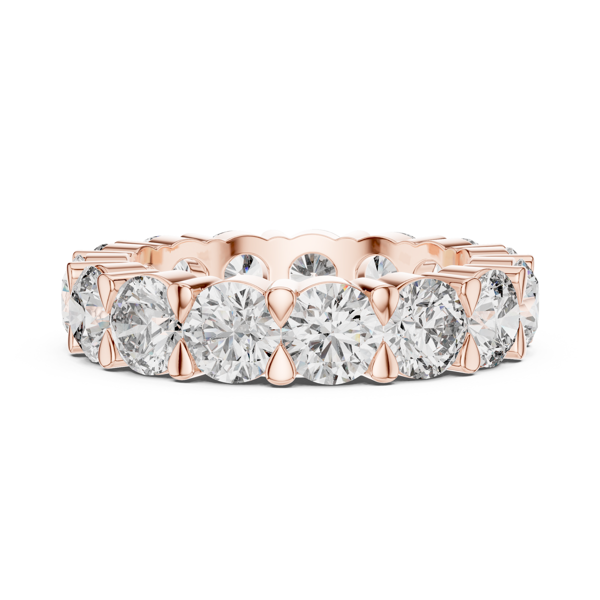 Lab Grown Round Diamond Full Eternity Band in Yellow Gold