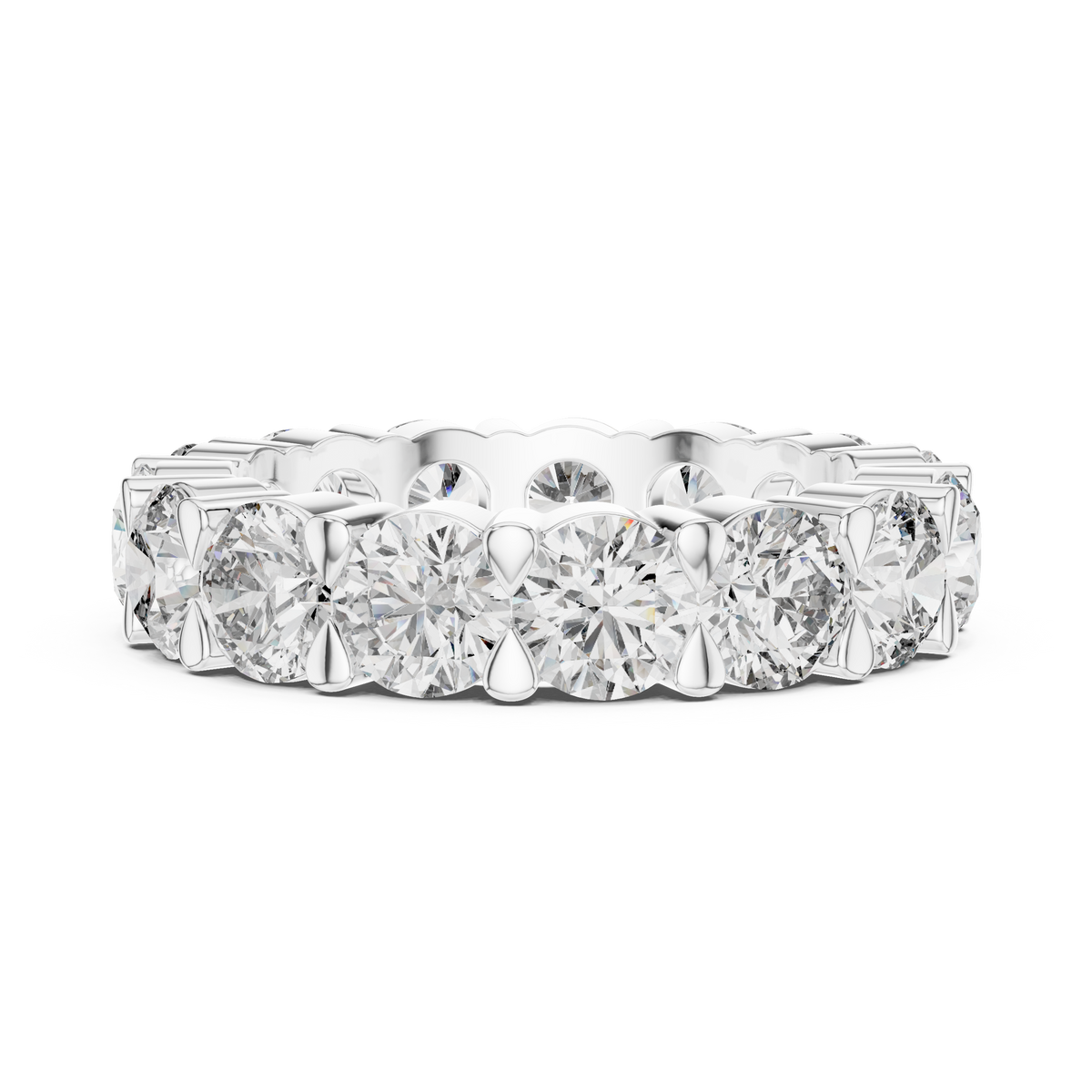 Lab Grown Round Diamond Full Eternity Band in Yellow Gold