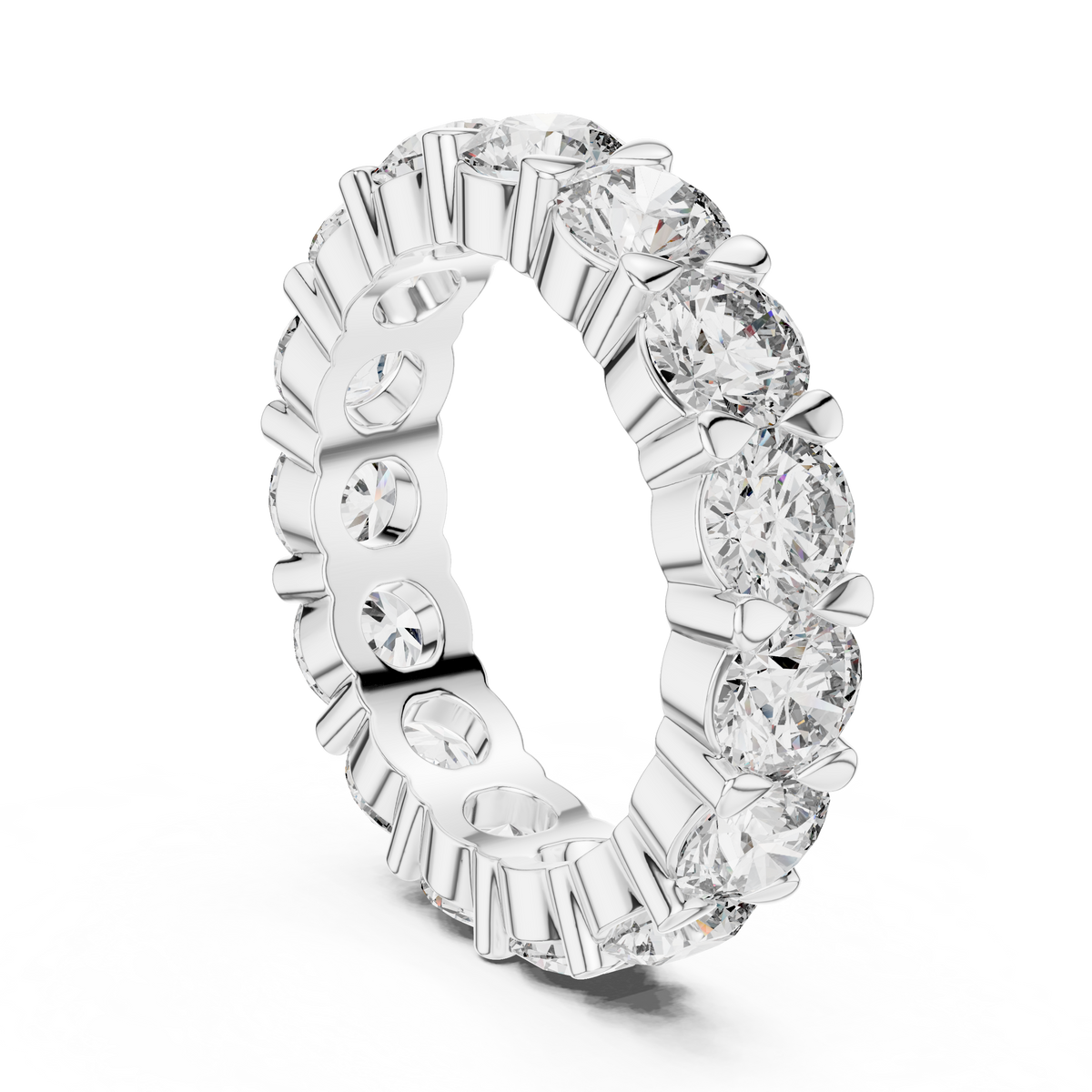 Lab Grown Round Diamond Full Eternity Band in Yellow Gold