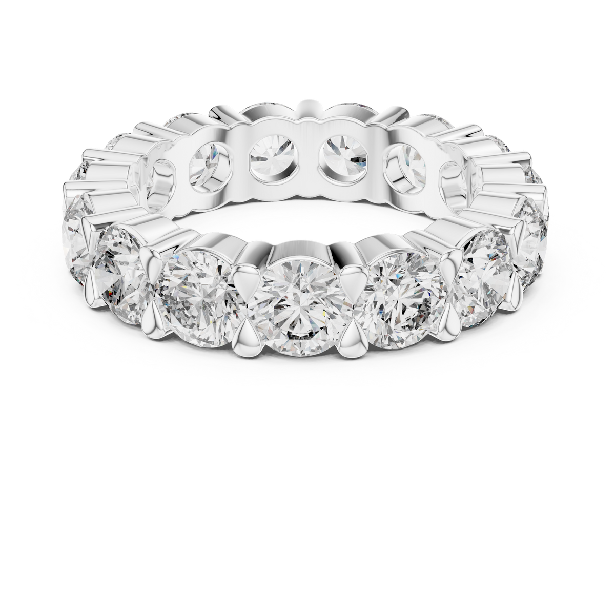 Lab Grown Round Diamond Full Eternity Band in Yellow Gold
