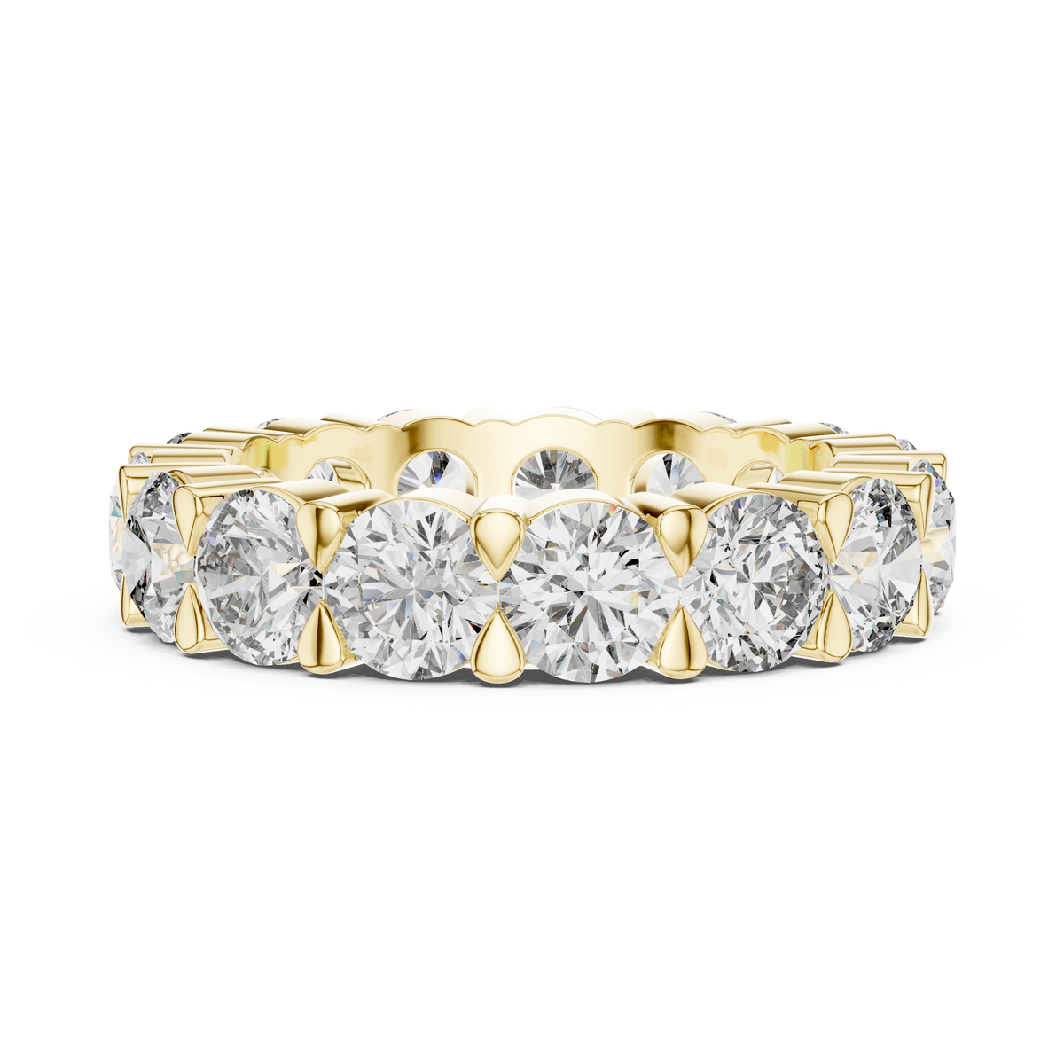 Lab Grown Round Diamond Full Eternity Band in Yellow Gold