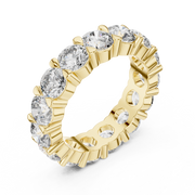 Lab Grown Round Diamond Full Eternity Band in Yellow Gold