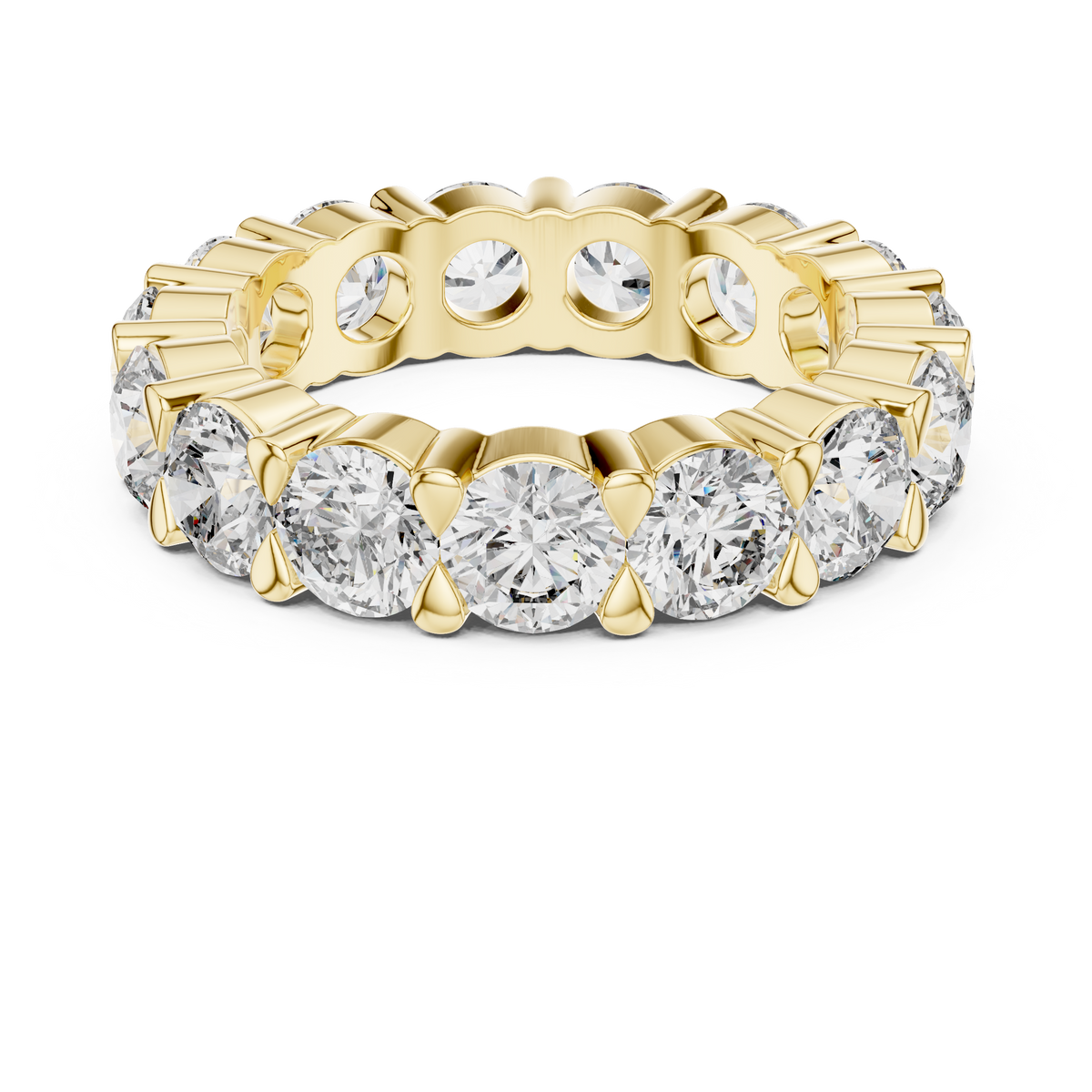 Lab Grown Round Diamond Full Eternity Band in Yellow Gold
