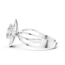 Lab Grown Round Diamond Ring with Bold Gold Disc & Split Shank in Yellow Gold