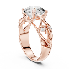 Lab Grown Round Diamond Ring with Vintage Filigree Scroll Band in Yellow Gold
