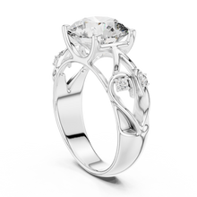 Lab Grown Round Diamond Ring with Vintage Filigree Scroll Band in Yellow Gold