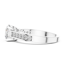 Lab Grown Round Solitaire Diamond Ring with Channel-Set Diamond Shoulders in Yellow Gold