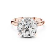 Lab Grown Round Solitaire Diamond Ring with Hidden Halo in Yellow Gold